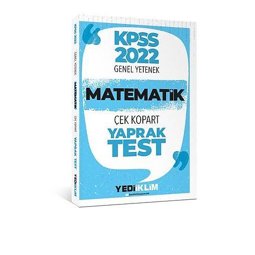 Yediiklim Yayınları 2022 KPSS Lisans Genel Yetenek Matematik Çek Kopart Yaprak Test