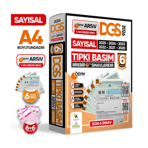 2026 DGS SAYISAL (SAY) �SYM ��km�� Soru T�pk� Bas�m 6lI Deneme T�RK�YE GENEL� Dijital ��z�ml� �nformal Yay�nlar�