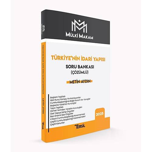 M�LK� MAKAM T�rkiye'nin �dari Yap�s� Soru Bankas� Metin Ayd�n Temsil Kitap