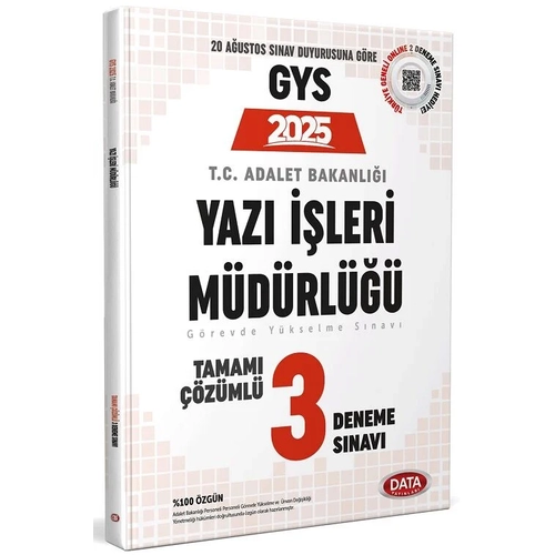 Data 2025 GYS Adalet Bakanl Yaz leri Mdrl 3 Deneme zml Grevde Ykselme Data Yaynlar