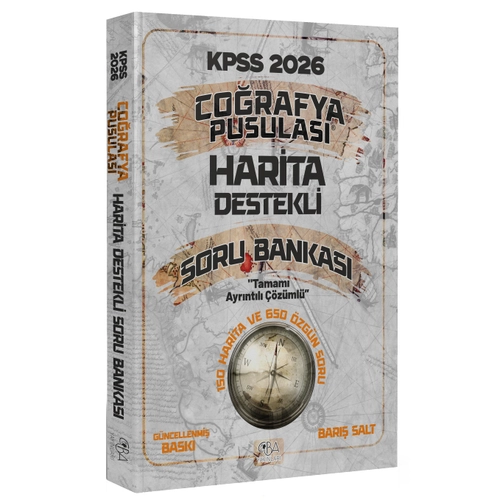 CBA Yay�nlar� 2026 KPSS Co�rafya Pusulas� Harita Destekli Soru Bankas� - Bar�� Salt CBA Yay�nlar�