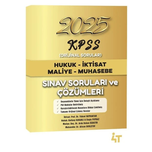 4T Yay�nlar� 2025 KPSS A Grubu S�nav� Orijinal ��km�� S�nav Sorular� ��z�ml�