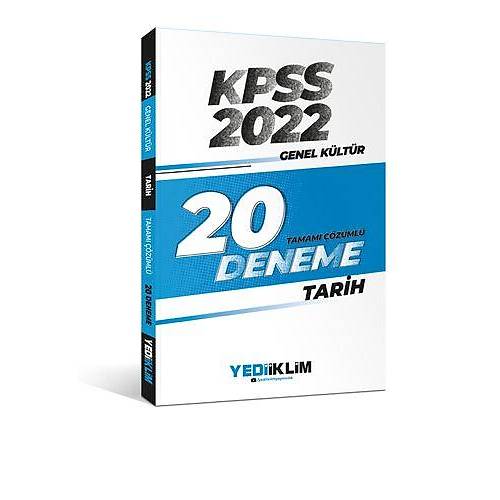 Yediiklim Yayınları 2022 KPSS Genel Kültür Tarih Tamamı Çözümlü 20 Deneme Sınavı