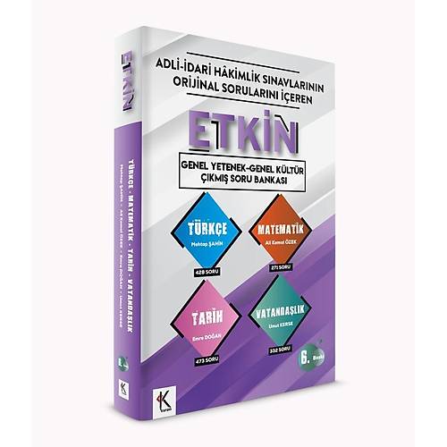 ETK�N Adli �dari Hakimlik Genel Yetenek Genel K�lt�r ��km�� Soru Bankas� ��z�ml� 6. Bask� Temsil Kitap Yay�nlar�