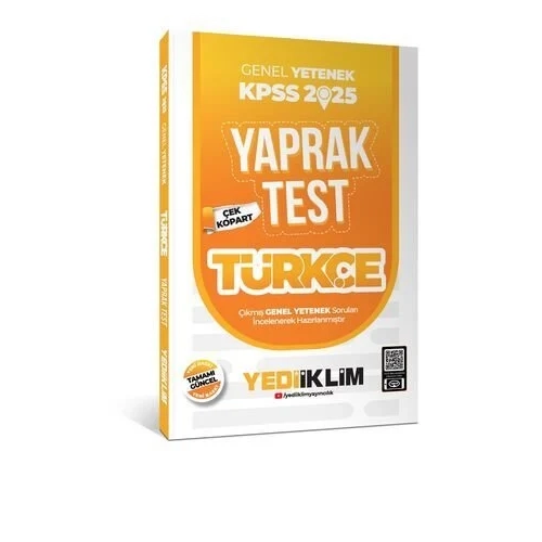 Yediiklim Yay�nlar� 2025 KPSS Genel Yetenek T�rk�e �ek Kopart Yaprak Test
