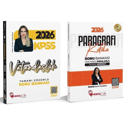 Hoca Kafas� 2026 KPSS Vatanda�l�k + Paragraf Soru Bankas� 2 li Set - Esra �zkan Karao�lu, �znur Saat Y�ld�r�m Hoca Kafas� Yay�nlar�