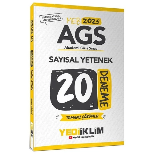 Yediiklim 2025 MEB-AGS Say�sal Yetenek 20 Deneme ��z�ml� Yediiklim Yay�nlar�
