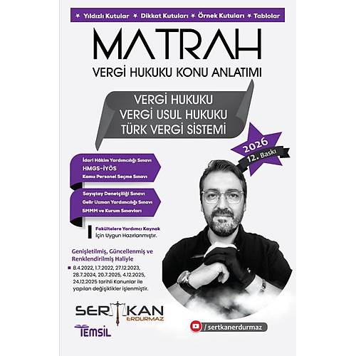 Temsil Kitap  MATRAH Vergi Hukuku Konu Anlat�m� Sertkan Erdurmaz