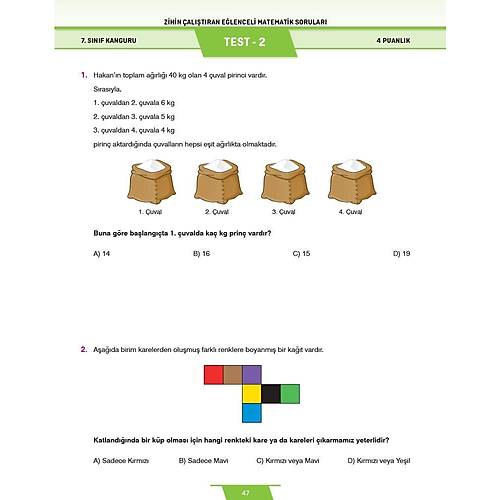 7. S�n�f Zihin �al��t�ran E�lenceli Kanguru Matematik Sorular� Dikkat At�lyesi Yay�nlar�