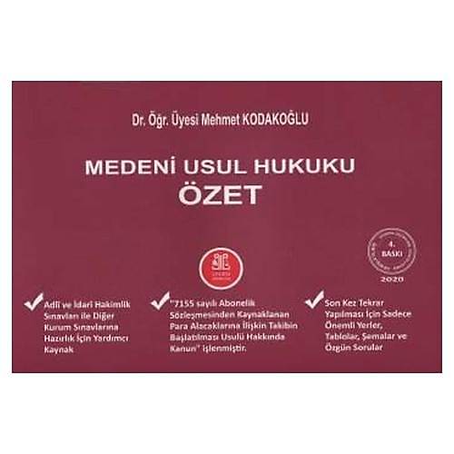 Medeni Usul Hukuku zet - Mehmet Kodakolu Ocak 2020
