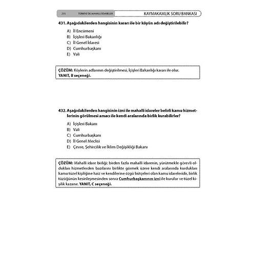 Kaymakamlk Soru Bankas Trkiye'de Mahalli dareler Mehmet Blent Kahraman Temsil Kitap
