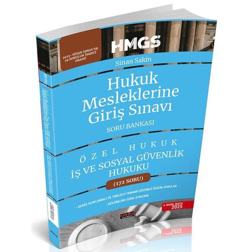 Sava� Yay�nlar� 2025 HMGS �� ve Sosyal G�venlik Hukuku Soru Bankas� Sinan Sakin