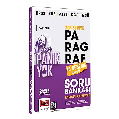 Yarg� Yay�nlar� 2025 KPSS YKS ALES DGS MS� Tamam� ��z�ml� Panik Yok Zor Seviye Paragraf Soru Bankas� (10 Deneme �laveli)