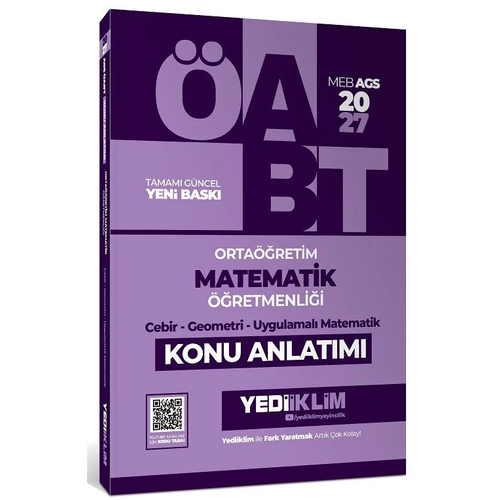 Yediiklim 2027 �ABT MEB-AGS Lise Orta��retim Matematik ��retmenli�i Cebir, Geometri, Uygulamal� Matematik Konu Anlat�m� Yediiklim Yay�nlar�