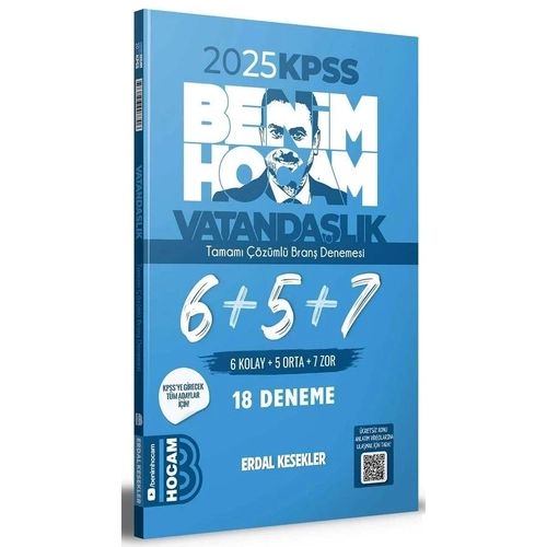 Benim Hocam 2025 KPSS Vatanda�l�k 18 Deneme ��z�ml� - Erdal Kesekler Benim Hocam Yay�nlar�