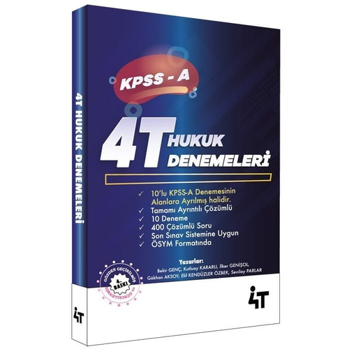 4T Yaynlar KPSS A Grubu Hukuk 10 Deneme zml