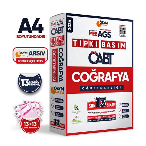 2026 MEB-AGS �ABT Co�rafya ��retmenli�i �SYM T�pk� Bas�m 13l� Deneme Paketi Dijital Cevapl� �nformal Yay�nlar�