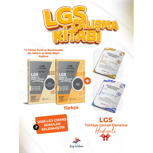 Dizgi Kitap 2027 MEB LGS S�zel �al��ma Kitab� ��km�� Sorular ve �rnek Sorular 2'li Set - LGS TG Deneme Hediyeli