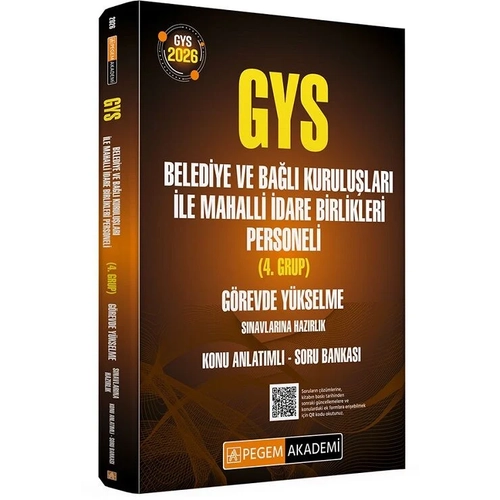 Pegem 2026 GYS Belediye ve Ba�l� Kurulu�lar� ile Mahalli �dare Birlikleri 4. Grup Konu Anlat�ml� Soru Bankas� G�revde Y�kselme Pegem Akademi Yay�nlar�