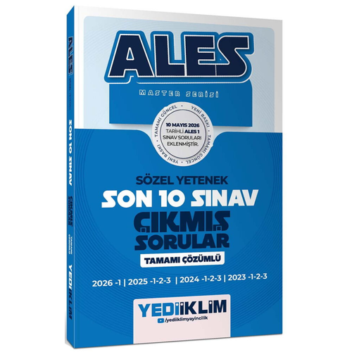 Yediiklim Yay�nlar� ALES Master Serisi S�zel Yetenek Tamam� ��z�ml� Son 10 S�nav ��km�� Sorular