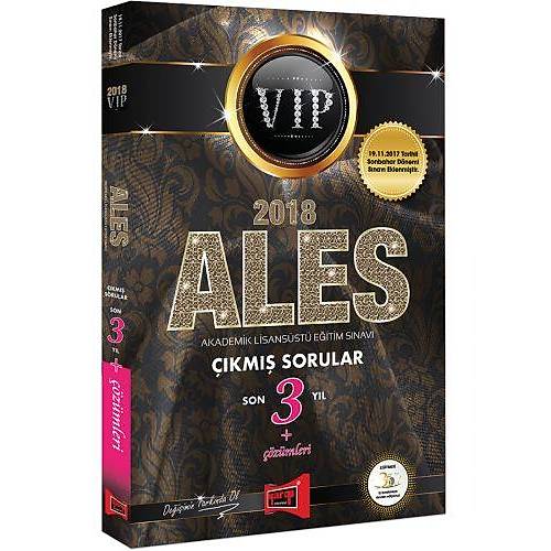 Yarg Yaynlar 2018 ALES VIP Sonbahar Dahil Son 3 Yl km Sorular + zmleri