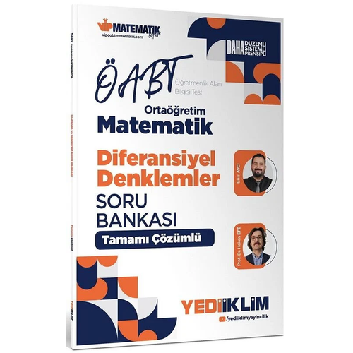 Yediiklim 2027 �ABT MEB-AGS Lise Orta��retim Matematik Diferansiyel Denklemler Soru Bankas� ��z�ml� Yediiklim Yay�nlar�