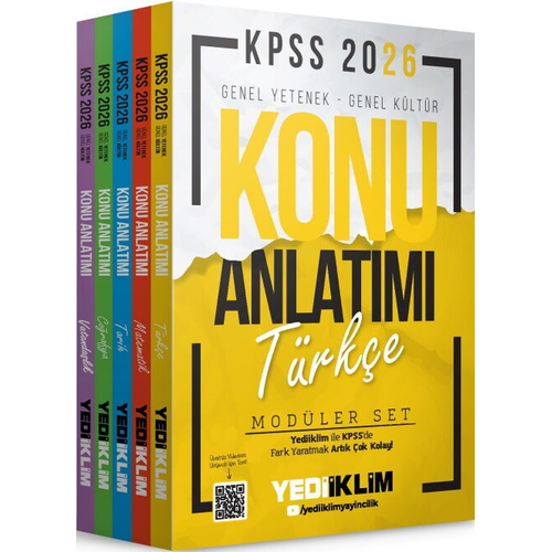 Yediiklim Yay�nlar� 2026 KPSS Genel Yetenek - Genel K�lt�r Konu Anlat�m� Mod�ler Set ( 5 Kitap)