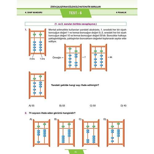 4. S�n�f Zihin �al��t�ran E�lenceli Kanguru Matematik Sorular� Dikkat At�lyesi Yay�nlar�