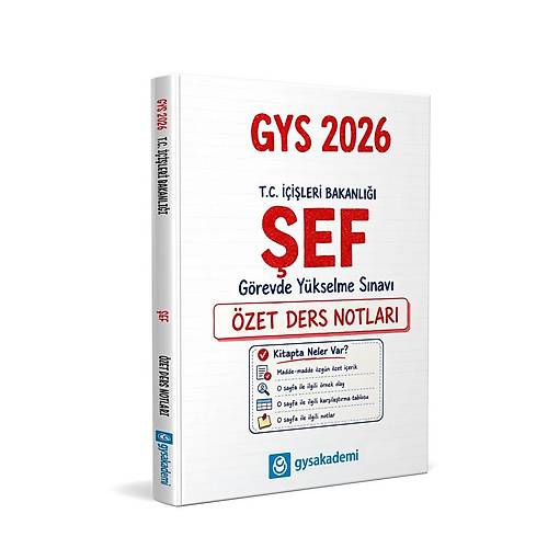 Data Yay�nlar� T.C. ��i�leri Bakanl��� �ef GYS �zet Ders Notlar�