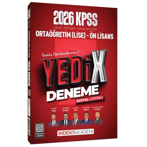 �ndeks Akademi 2026 KPSS Lise Orta��retim �n Lisans YED�X 7 Deneme ��z�ml� �ndeks Akademi Yay�nc�l�k
