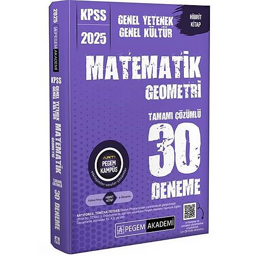 Pegem Akademi 2025 KPSS Genel Yetenek Genel Kltr Matematik-Geometri 30 Deneme