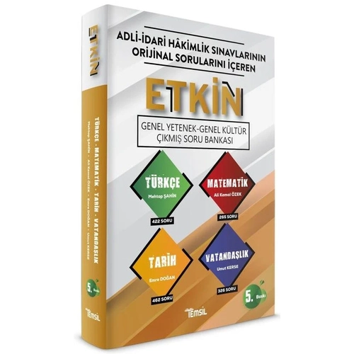 Temsil ETK�N Adli �dari Hakimlik Genel Yetenek Genel K�lt�r ��km�� Soru Bankas� ��z�ml� 5. Bask� Temsil Kitap Yay�nlar�