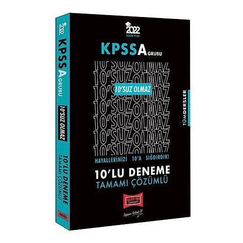 Yarg Yaynlar 2022 KPSS A Grubu Tm Dersler 10'SUZ Olmaz Tamam zml 10'lu Deneme