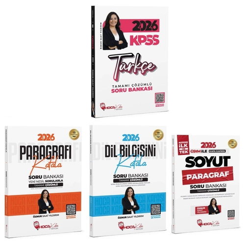 Hoca Kafas 2026 KPSS Trke + Paragraf + Dil Bilgisi Soru Bankas 4 l Set - znur Saat Yldrm Hoca Kafas Yaynlar