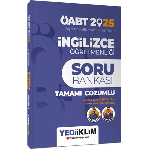 Yediiklim Yay�nlar� 2025 �ABT �ngilizce ��retmenli�i Tamam� ��z�ml� Soru Bankas�