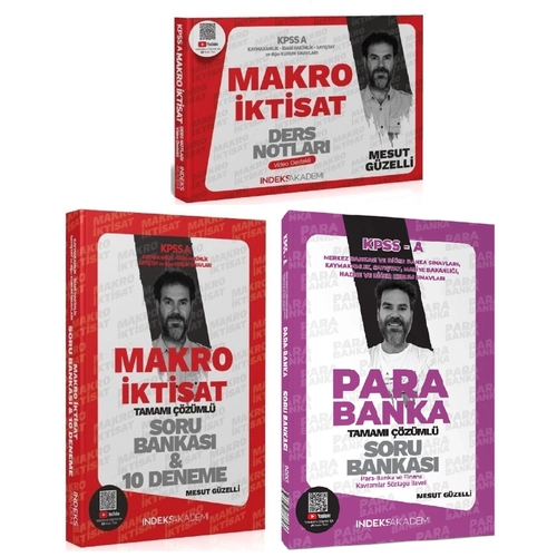 ndeks Akademi 2025 KPSS A Grubu Makro ktisat + Para-Banka Video Ders Notlar + Soru Bankas 3 l Set - Mesut Gzelli ndeks Akademi Yaynclk