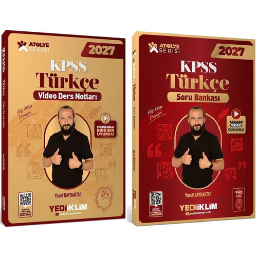 Yediiklim 2027 KPSS T�rk�e At�lye Video Ders Notlar� + Soru Bankas� 2 li Set - Yusuf Bayraktar Yediiklim Yay�nlar�