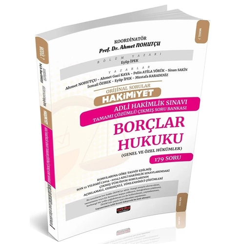 Sava 2025 HAKMYET Adli Hakimlik Borlar Hukuku Orijinal km Soru Bankas zml - Ahmet Nohutu Sava Yaynlar