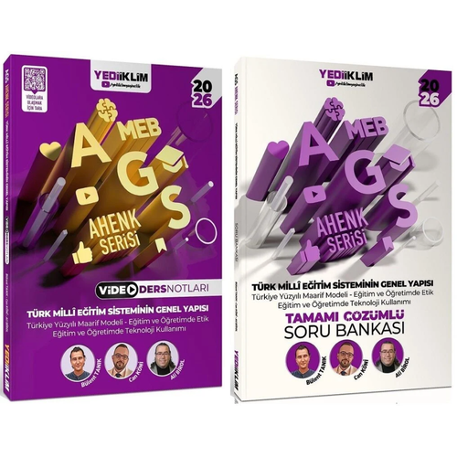 Yediiklim Yaynlar 2026 MEB-AGS Ahenk Serisi Trk Milli Eitim Sisteminin Genel Yaps Video Ders Notlar veSoru Bankas 2'li Set