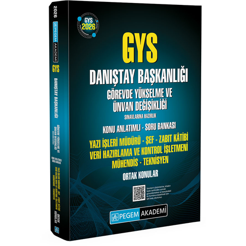 Pegem Yay�nlar� 2026 GYS Dan��tay Ba�kanl��� G�revde Y�kselme S�navlar�na Haz�rl�k Konu Anlat�ml� Soru Bankas� Ortak Konular