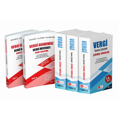 Vergi Akademisi Vergi Mevzuat� Konu Anlat�m� Seti Ocak 2026 + Vergi Akademisi Tamam� ��z�ml� ��km�� Sorular Ocak 2026 3 Ciltli Set 12. Bask�