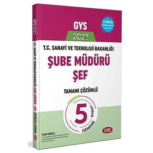 Data Yaynlar T.C. Sanayi ve Teknoloji Bakanl GYS ube Mdr - ef Tamam zml 5 Deneme Snav