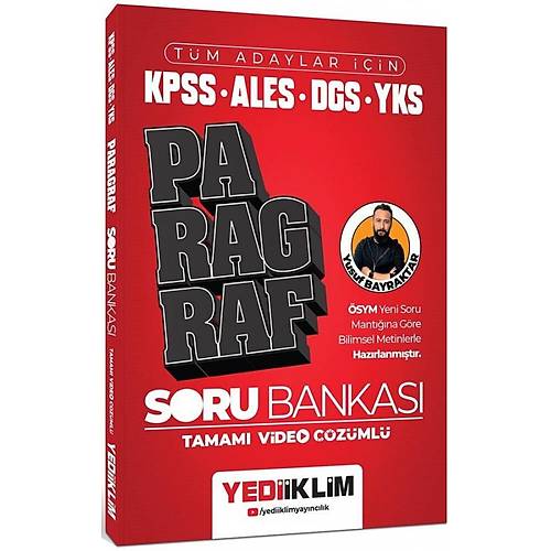 Yediiklim Yaynlar KPSS ALES DGS YKS Tm Adaylar in Paragraf Soru Bankas Tamam Video zml