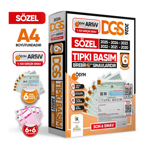 2026 DGS S�ZEL (S�Z) �SYM ��km�� Soru T�pk� Bas�m 6l� Deneme Kitap���� T�rkiye Geneli ��z�ml� �nformal Yay�nlar�
