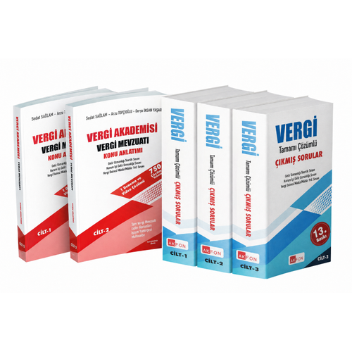 Vergi Akademisi Vergi Mevzuat� Konu Anlat�m� Seti Nisan 2026 + Vergi Akademisi Tamam� ��z�ml� ��km�� Sorular May�s 2026 3 Ciltli Set 13. Bask�