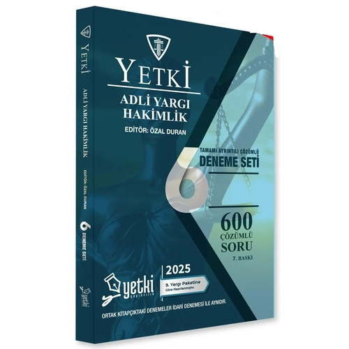 Yetki 2025 Adli Yarg� Hakimlik 6 Deneme ��z�ml� - �zal Duran Yetki Yay�nc�l�k
