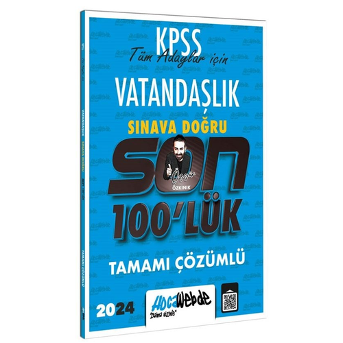 HocaWebde Yaynlar 2024 KPSS Vatandalk Snava Doru Son 100 lk zml Sorular