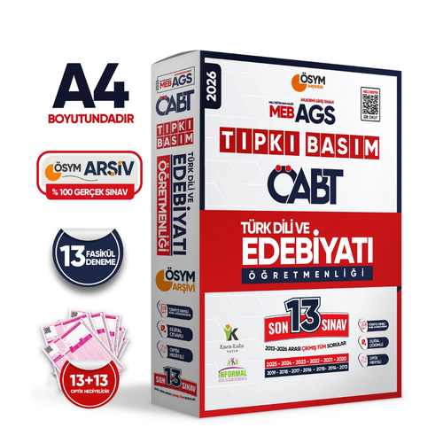 2026 MEB-AGS �ABT T�rk Dili ve Edebiyat� ��retmenli�i �SYM T�pk� Bas�m 13l� Deneme Paketi Dijital ��z�ml� �nformal Yay�nlar�
