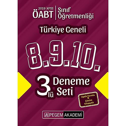 Pegem 2019 ABT Snf retmenlii Trkiye Geneli 3 Deneme (8.9.10) Pegem Akademi Yaynlar