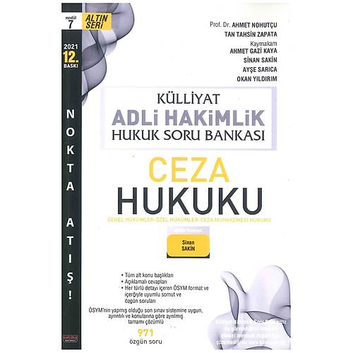 SPER FYAT KLLYAT Ceza Hukuku, CMK Soru Bankas Adli Hakimlik 2021